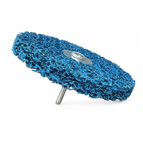 2" 50 mm Blue Poly Strip Wheel with Shaft for Paint & Rust Removal