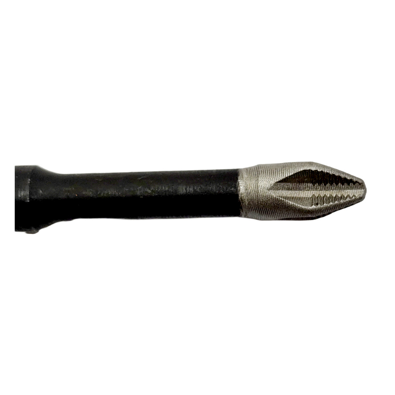 Close-Up of ACR Anti-Cam-Out Phillips Bit Tip with Precision Grip Ribs