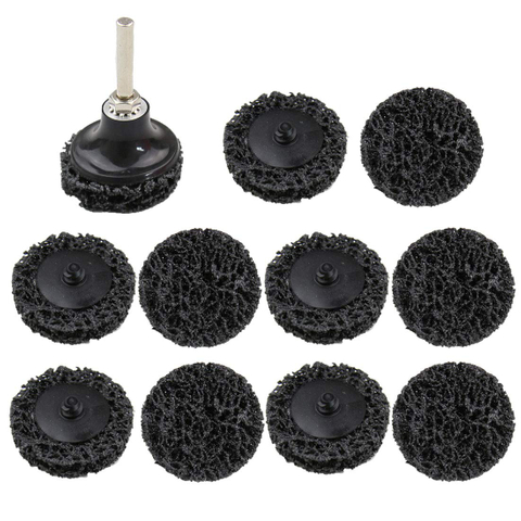 2 Inch Cleaning & Stripping Sanding Disc, 1/4" Roloc Disc Pad Holder, Black Sanding Disc for Remove Paint Rust and Oxidation