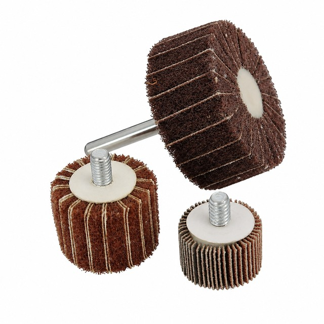 80 grit aluminum oxide mounted flap wheel with 1/4 inch shank