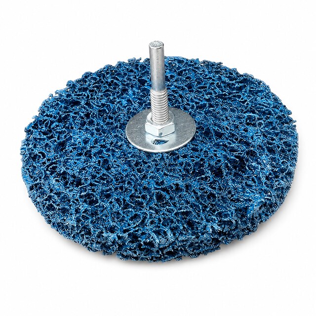 2" 50 mm Blue Poly Strip Wheel with Shaft for Paint & Rust Removal