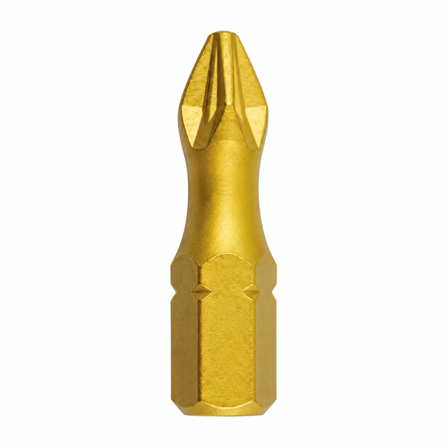 25mm Gold Finish Phillips Power Screwdriver Bit with 1/4 Inch Hex Shank