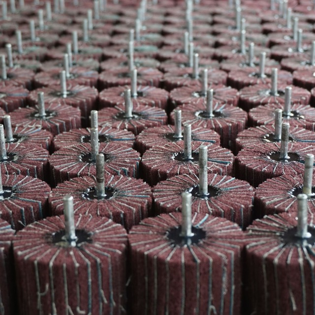3 x 2 inch interleaved flap wheel 120 grit aluminum oxide
