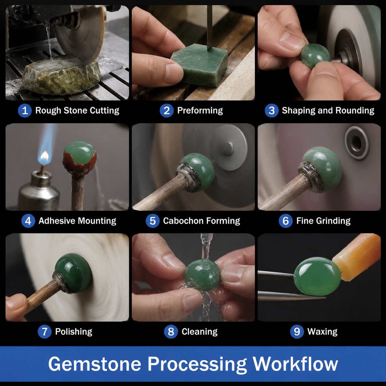 Complete Gemstone Processing Workflow: From Rough Stone Cutting to Final Polishing