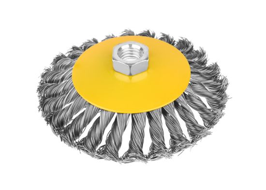 Crimped Wire Bevel Brush 100mm Diameter with M14 Thread for Grinders
