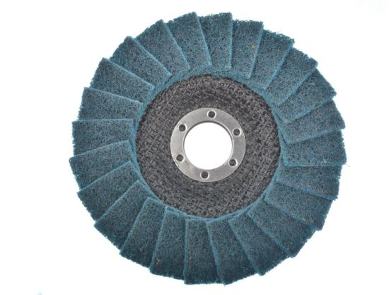 4-1/2" x 7/8" Non-Woven Fabric polishing Wheel, Sanding Grinding Flap Discs,Surface Conditioning Grinding, Sanding for The Surface of Metal (Blue - Fine)