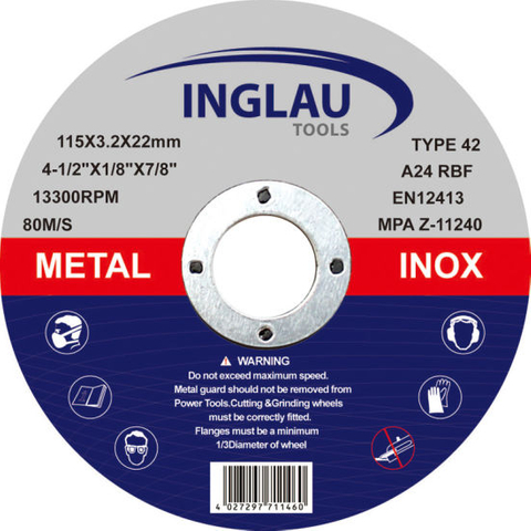 4 1/2 x 1/8 x 7/8 Inches Depressed Center Grinding Wheels for Angle, Power Tool, High-Speed Cutter, Workshop, Accessory