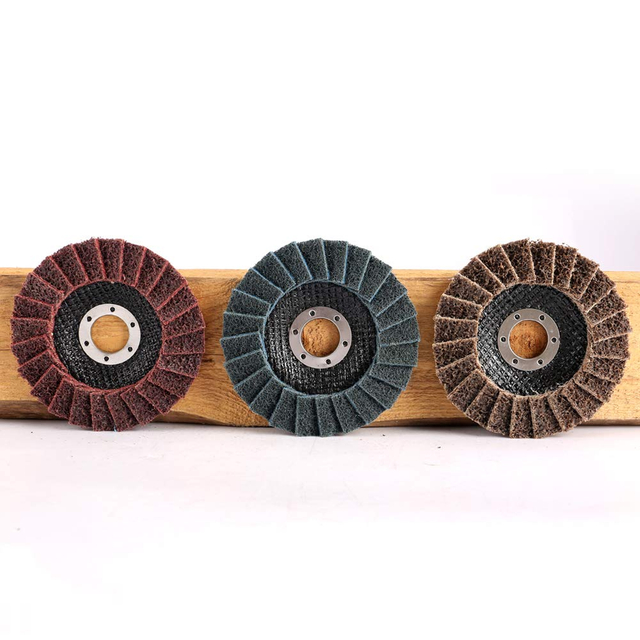 4-1/2" x 7/8" Non-Woven Fabric polishing Wheel, Sanding Grinding Flap Discs,Surface Conditioning Grinding, Sanding for The Surface of Metal (Blue - Fine)