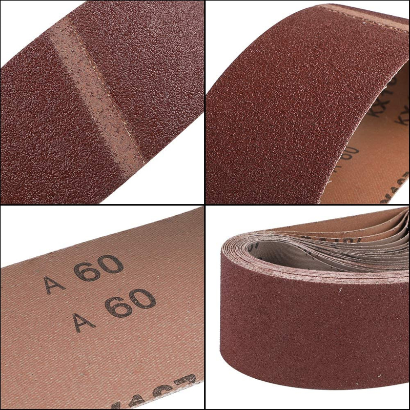 3 x 21" Sanding Belts | 40 Grit Aluminum Oxide Sanding Belt | Premium Sandpaper For Portable Belt Sander