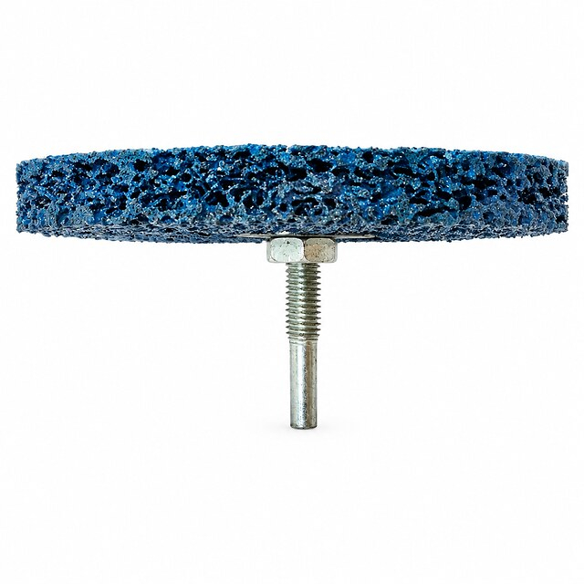 2" 50 mm Blue Poly Strip Wheel with Shaft for Paint & Rust Removal