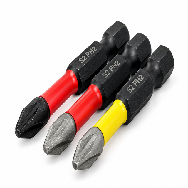 S2 Steel PH2 Phillips Impact Screwdriver Bits with Torsion Zone