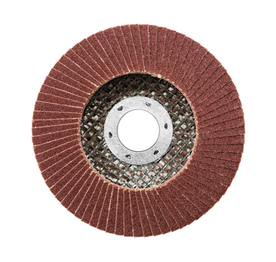 Abrasive Flap Disc, Type 29, Round Hole, Fiberglass Backing, Ceramic/Zirconia Alumina, 7" Dia., 120 Grit