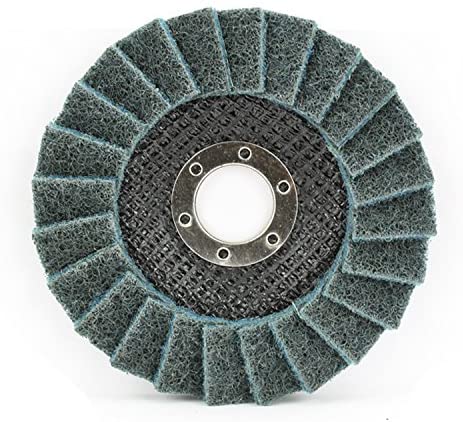 Surface Conditioning Grinding, Sanding, and Polishing Flap Discs T29, 4-1/2" x 7/8", Blue (Fine)