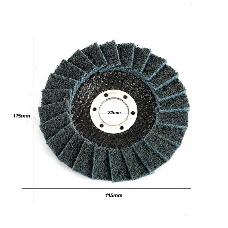 4-1/2" x 7/8" Non-Woven Fabric polishing Wheel, Sanding Grinding Flap Discs,Surface Conditioning Grinding, Sanding for The Surface of Metal (Blue - Fine)