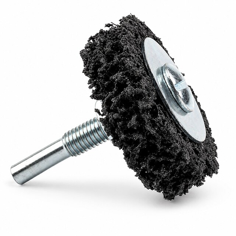 Poly Strip Wheel with Shaft | Nylon Paint & Rust Removal Wheel