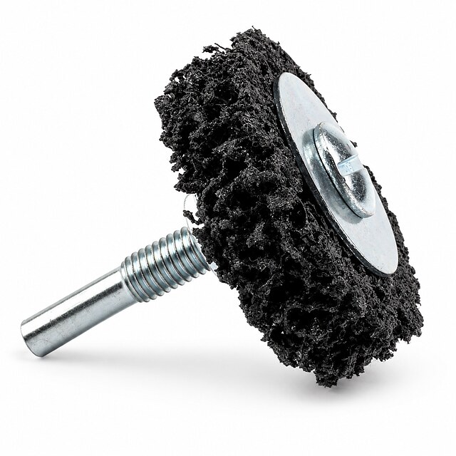 Poly Strip Wheel with Shaft | Nylon Paint & Rust Removal Wheel