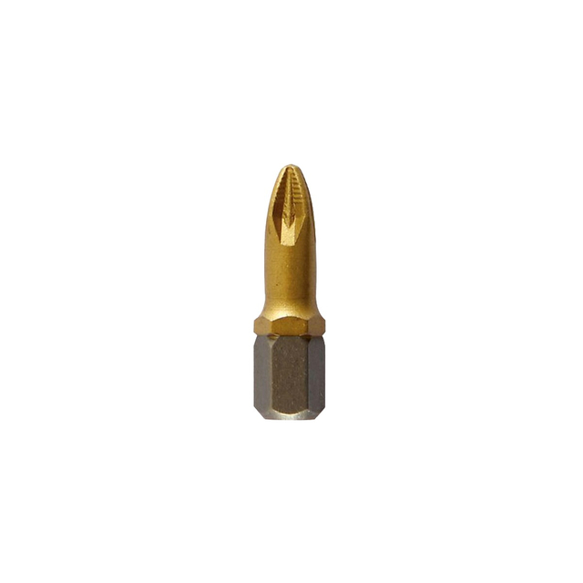 TiN Coated ACR Cold Forged PZ Pozidriv Screwdriver Bit with Gold Finish