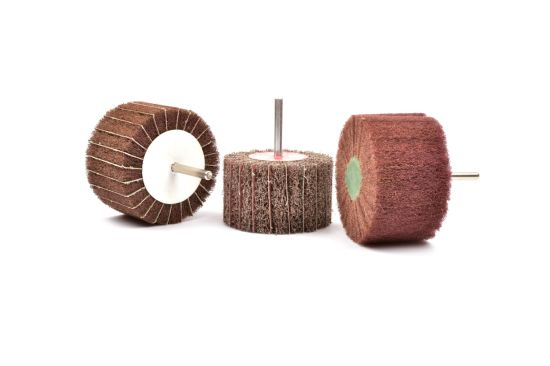 2x1x1/4 Non-Woven Interleaf Flap Wheels Very Fine 120 Grit