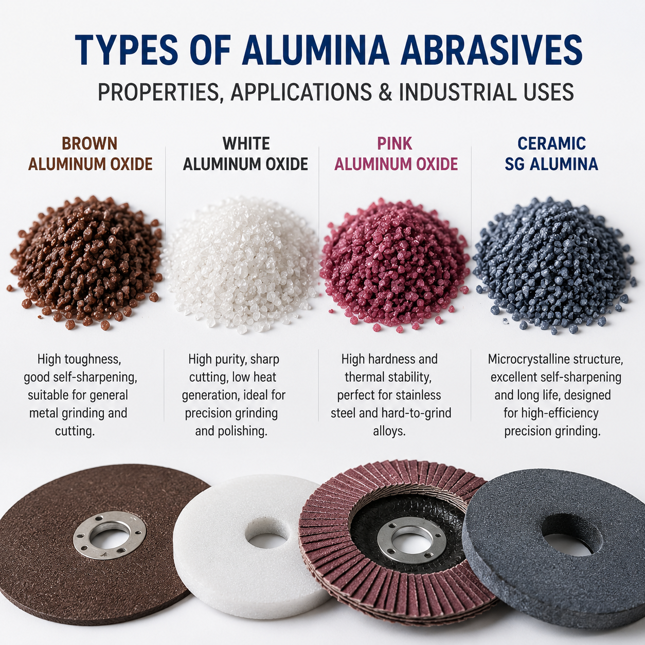 Types of Alumina Abrasives: Properties, Manufacturing Processes, and Applications