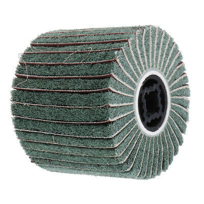 120x100x20mm Non-woven Abrasive Buffing Wheel Wire Drawing Polishing Wheel Interleaf Flap Wheels 220Grit For Finishing Rotary Tool For Paint And Rust Removal Green