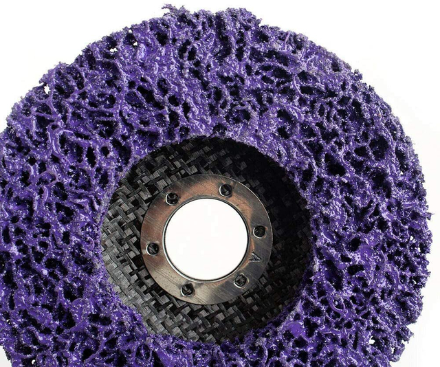 Poly Strip Wheel Paint Rust Remover Cleaning Grinding Purple 125mm for Angle Grinder Metal Stone Polishing Disc Made of Nylon