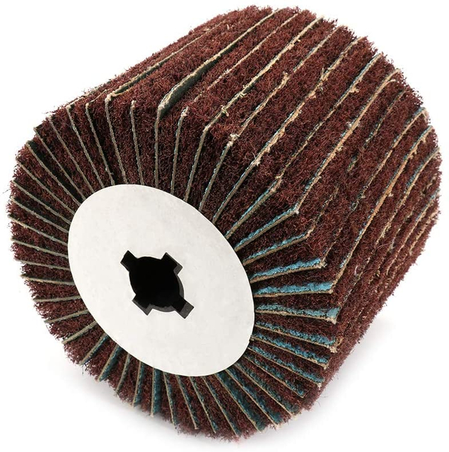 120x100x20mm 4-4/5" Interleaf Flap Wheels Non-woven Buffing Abrasive Flap Wheel Wire Drawing Polishing Burnishing Wheel for Polishing, 4