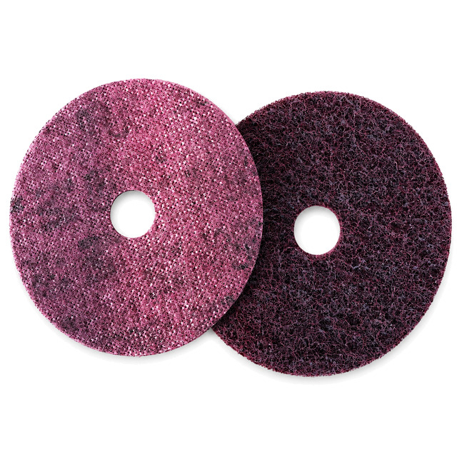 Medium grade nylon abrasive disc for cleaning and blending metal