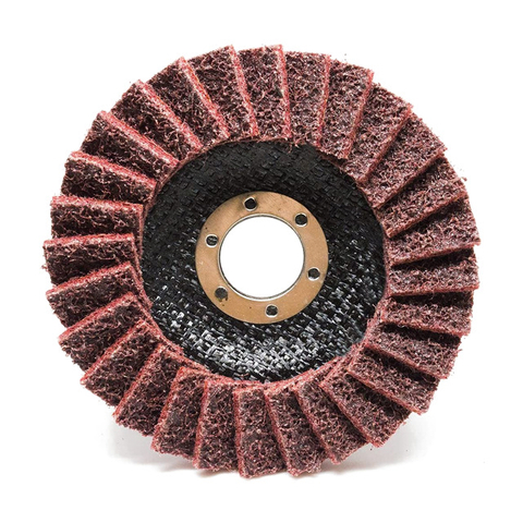 Medium surface conditioning flap disc for weld blending and light deburring