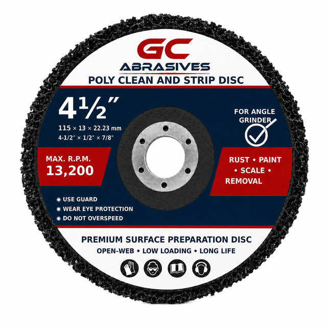 Poly Clean and Strip Wheel | Paint Rust Removal Disc for Angle Grinde