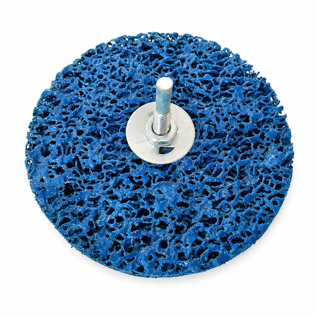2" 50 mm Blue Poly Strip Wheel with Shaft for Paint & Rust Removal