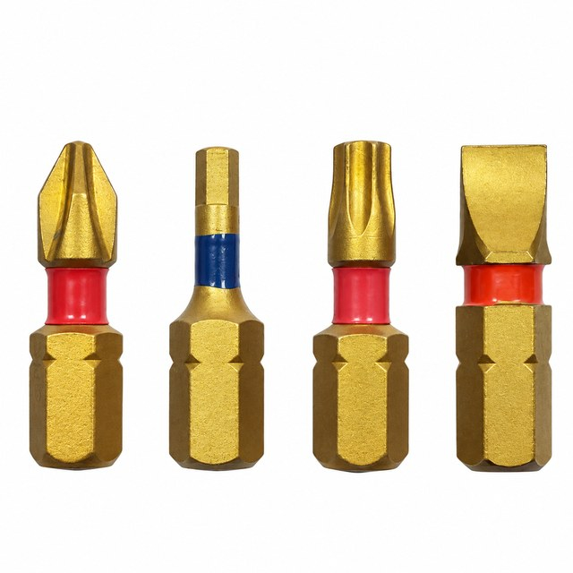 Gold Finish Screwdriver Bits with Hex Shank – GC Abrasives